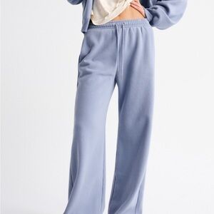 High Rise Sunday Wide Leg Sweatpants Blue Medium *Long